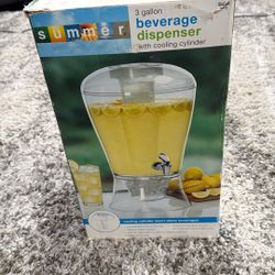 SUMMER 3 Gallon Beverage Dispenser With Cooling Cylinder
