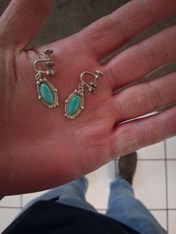 Turquoise and sterling native american earrings jewelry