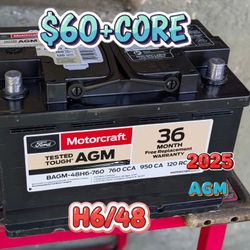 AGM Car Battery Group Size 48/H6