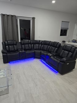 Seccional Reclinable Led Electrico