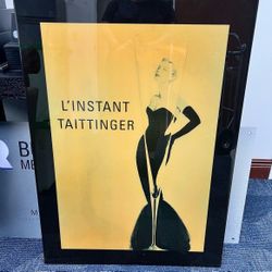 Framed L’Instant Taittinger Champagne Art Print – Elegant Wall Decor