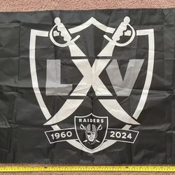 Las Vegas Raiders LXV 65th Anniversary Flag 3FT X 2FT Banner Game Giveaway 9/22/24 Oakland Los Angeles