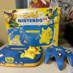 Pokemon Nintendo 64 Pikachu Console Blue Boxed set JP ver. Region Free 