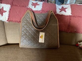 Big Buddha large brown quilted studded purse/handbag. New never used.