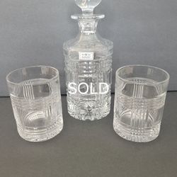 Vintage Waterford 1993 Ralph Lauren Crystal "Green Plair" Low Ball Whiskey Glass (TWO AVAILABLE)