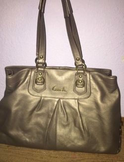 COACH Ashley Leather Carryall Purse (bronze)