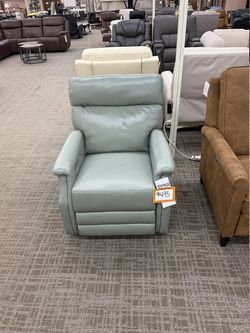 Sage Green Leather Power Recliner - Sage Green | Reclining Chair | Lounge Chair
