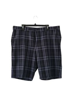 🩳🔥 Izod Men's Black Plaid Performance Golf Shorts - EUC