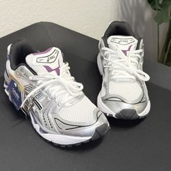 ASICS Running Shoes White Silver Purple
