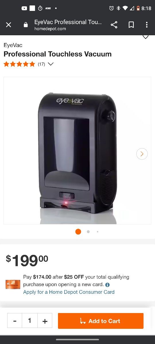 Professional (Eye Vac) Vacuum. *Like New* Cleaning & Janitorial supplies