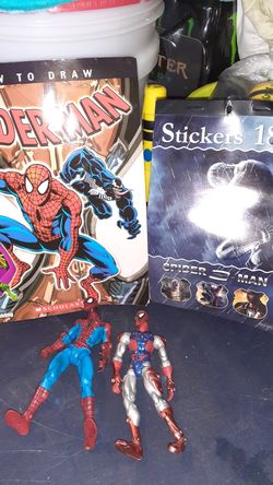Spiderman toys book and stickers