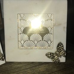 Marble White Gold Butterfly Frames 🦋 