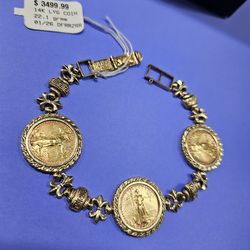 Coin Bracelet 14k