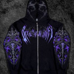 Breathe divinity Heavenly Knight Oversized Zip Up Hoodie (dusk) 