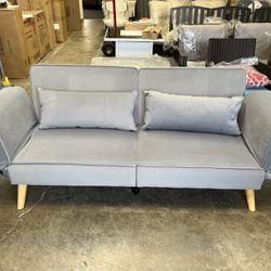 72.8'' Futon Sofa Bed with Adjustable Armrests and Recliner Function