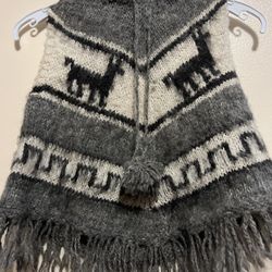 Western bohemian fringed poncho 