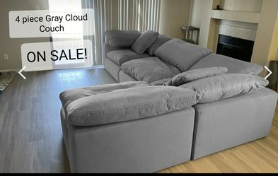 Grey Cloud Couch Modular Sectional Sofa 