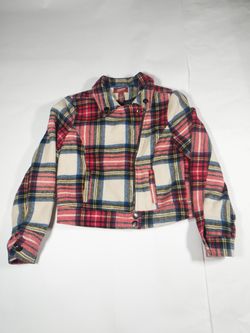 Arizona Plaid Jacket Kids Girls Size XL 14/16 Zipper
