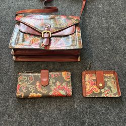 Brand New 3 Pc Patricia Nash Purse, Wallet & I’d Holder