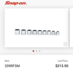 Snap On Low Profile Chrome Sockets 3/8