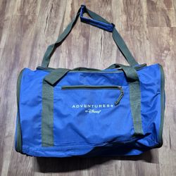 Adventures by Disney Duffle Bag Travel Blue Bag with Green Shoulder Strap collap