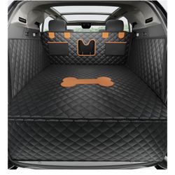 New SUV Cargo Liner for Dogs, PU Leather 100% Waterproof Pet Trunk Cargo Cover Dog Seat Mat for SUVs Sedans Vans with Bumper Flap Protector, Non-Slip,