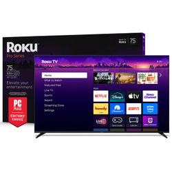 Roku Smart TV 2025 – 75-Inch Pro Series, Mini-LED TV – RokuTV with Backlit Voice Remote Pro 