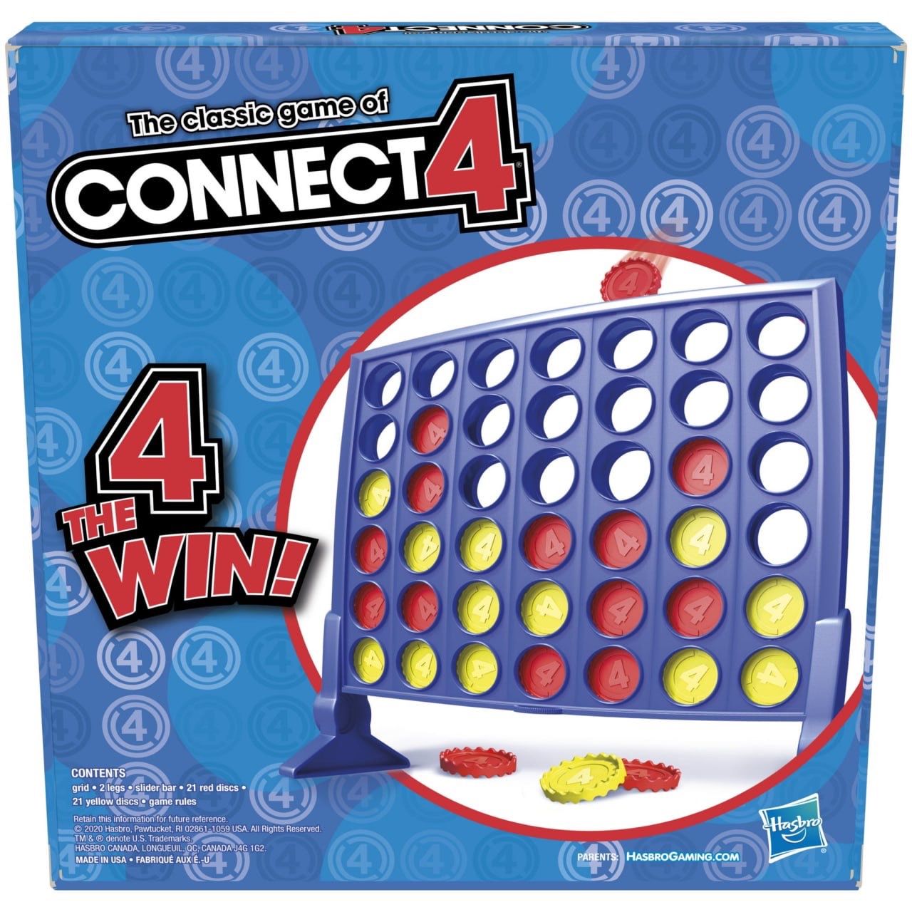 Connect 4 Classic Grid Game, 4 in a Row Game for Kids