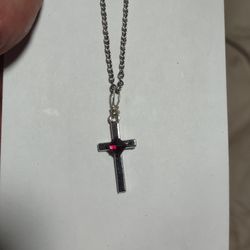 rhodolite garnet cross necklace 