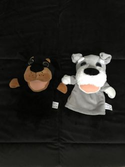 2 dog puppets