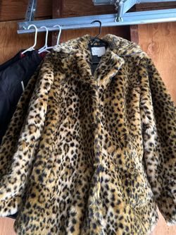 Cheetah print fur jacket