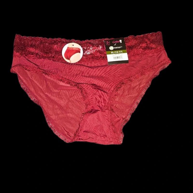 Silky Lace Trim Hipster Panties Size XL