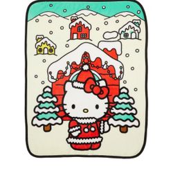 NEW Hello Kitty Holiday Kids Silky Soft Plush Throw, 40 x 50, Sanrio