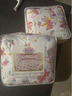 Twin unicorn comforter set