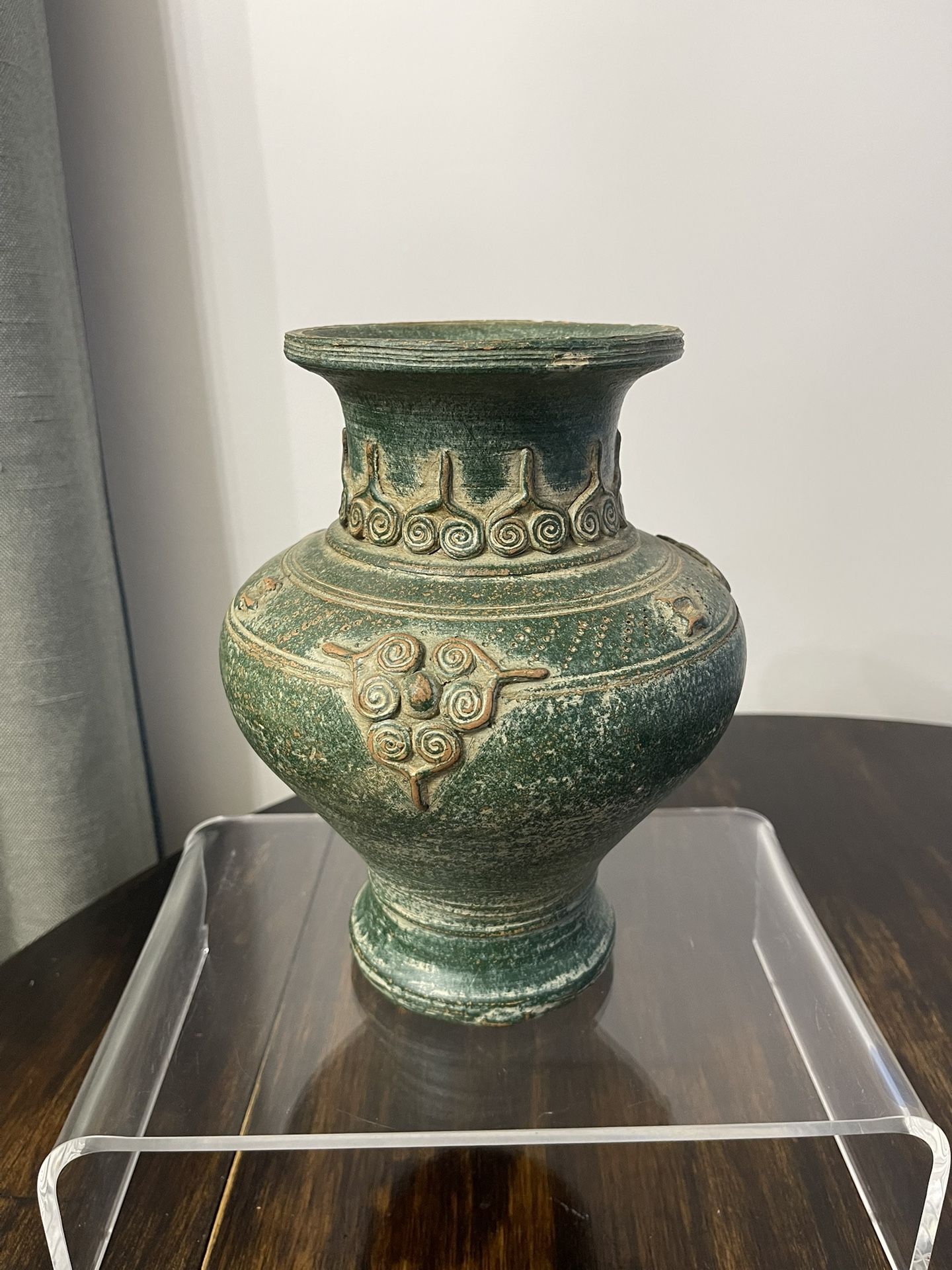 Antique Chinese Style Green Glazed Pottery Vessel