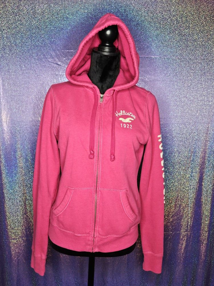 Y2k Hollister Hot Pink Zip Up Hoodie