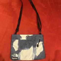 SUPREME X NORTH FACE SHOULDER BAG INDIGO BLUE NEW