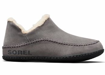 Sorel Gray Suede Sherpa-Lined Slipper