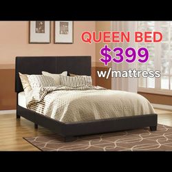 Queen bed frame with mattress  $399