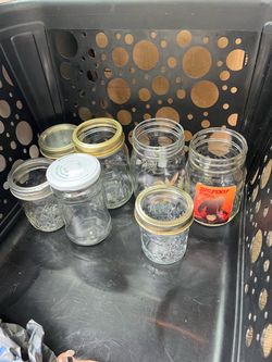 Mixed Lot of Glass Mason Jars with Lids