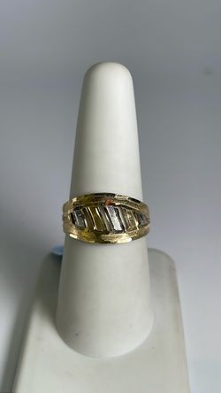 14k two tone gold band ring