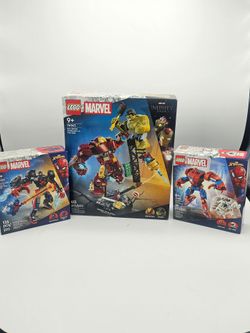 Marvel lego lot Spiderman man iorn man hulk