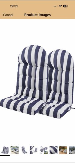 Enipate Weather Resistant Adirondack Chair Cushions Set of 2 High Back Indoor Outdoor Patio Tufted Lounge Cushion Seat Pads