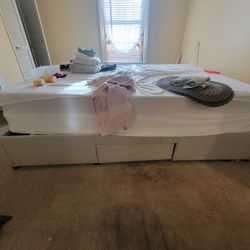 Ikea Queen Size Bed Frame With Storage Drawers Fabric