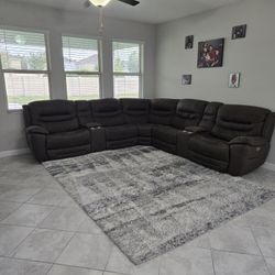 Kelcee MOCHA BROWN power Recliner Sectional