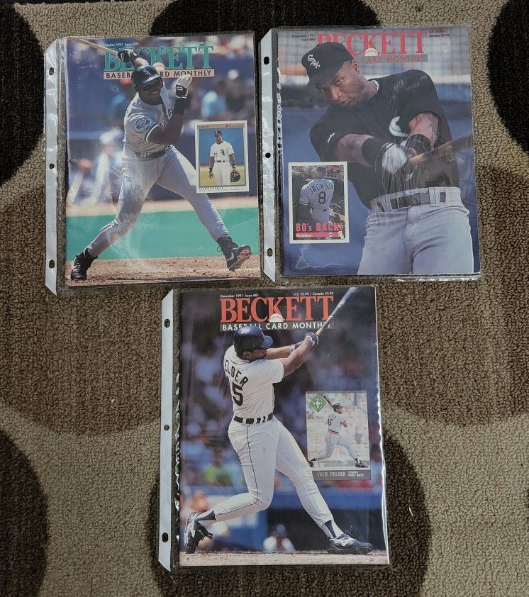 Vintage 1991 Beckett Baseball Card Monthly Magazines/11 Total