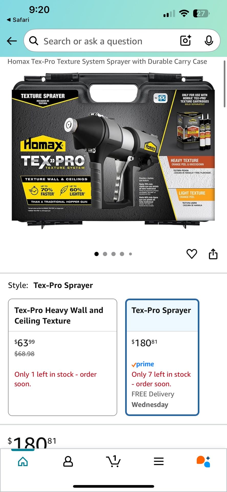 Homax TexPro Texture System Sprayer with Durable Carry Case