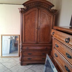 Dresser and Armoire, Headboard, Foot Board, Coffee Table,heavy duty Wood Furniture,  All for $650. Or Best Offer.Queen Size.