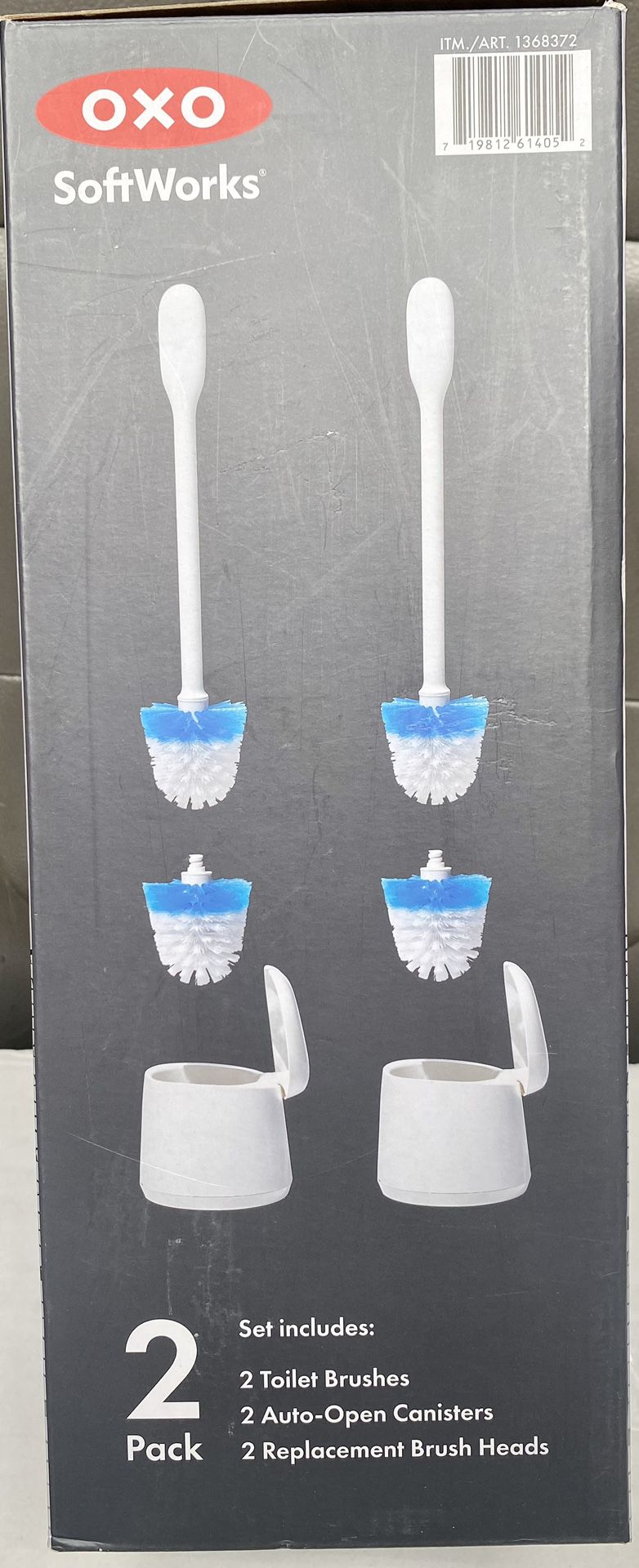 OXO SoftWorks 2-pack Toilet Brush Set with Replacement Heads - NEW 