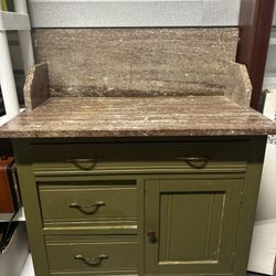 Olive Green Marble Side Table